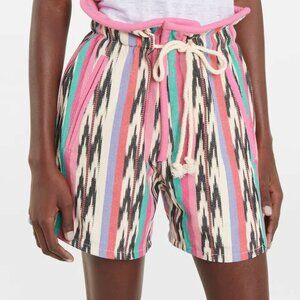 Isabel Marant Etoile Inima Jacquard Cotton Shorts Colorful Drawstring Small S 36